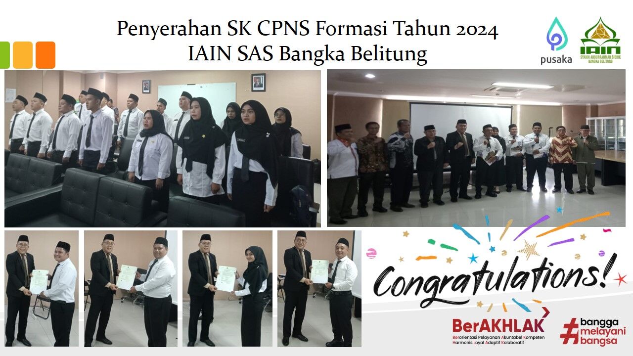 14 CPNS Formasi 2024 IAIN SAS Babel Resmi Terima SK Bersama 17.221 Peserta CPNS Kemenag Se-Indonesia