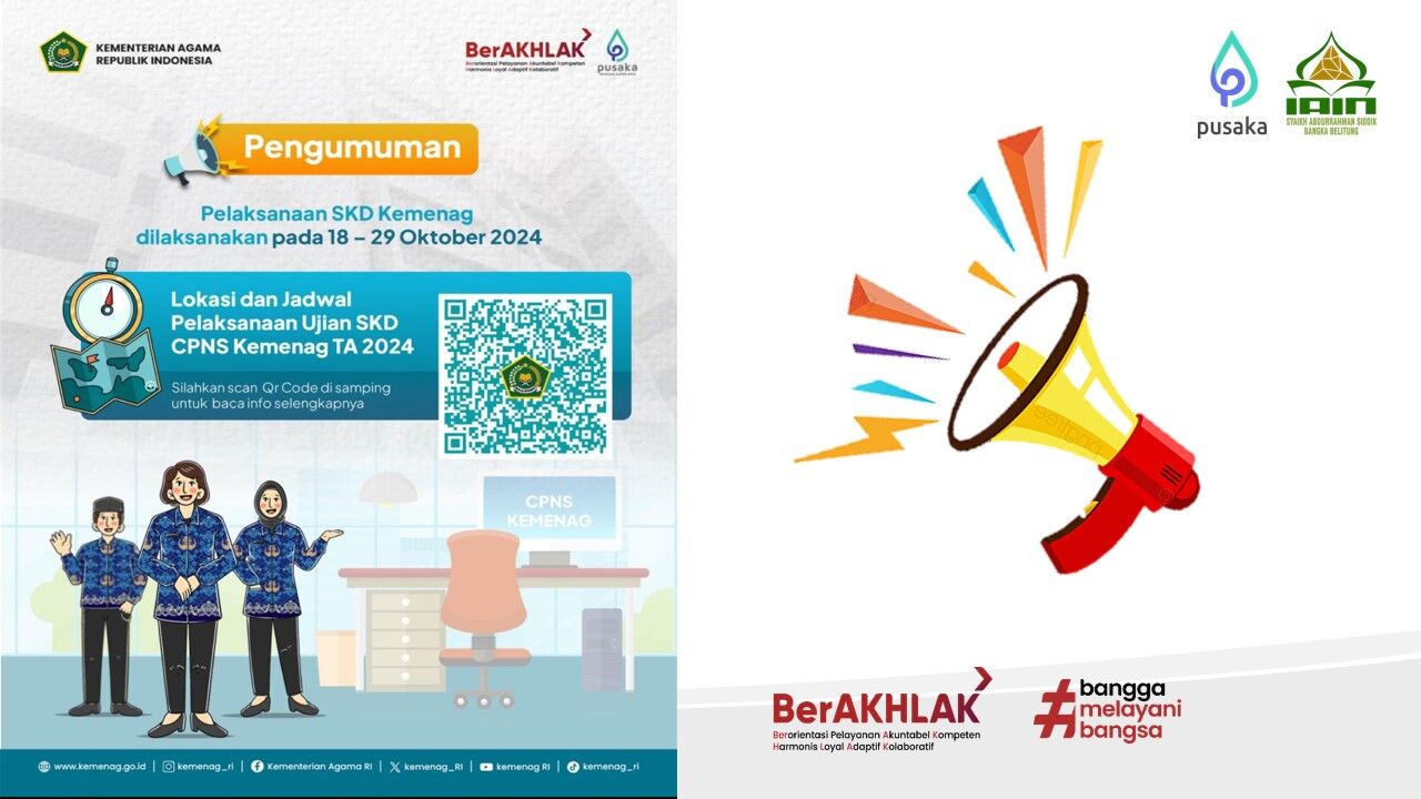 Pengumuman Pelaksanan Seleksi Kompetensi Dasar (SKD) Calon Pegawai Negeri Sipil (CPNS) Kementerian Agama Republik Indonesia Tahun Anggaran 2024
