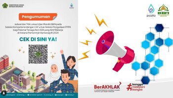 Jadwal dan Titik Lokasi Ujian Mandiri BKN pada Seleksi Kompetensi dengan CAT untuk Seleksi Pengadaan PPPK bagi Pelamar Tenaga Non ASN yang Aktif Bekerja di Instansi Pemerintah Kemenag RI 2024